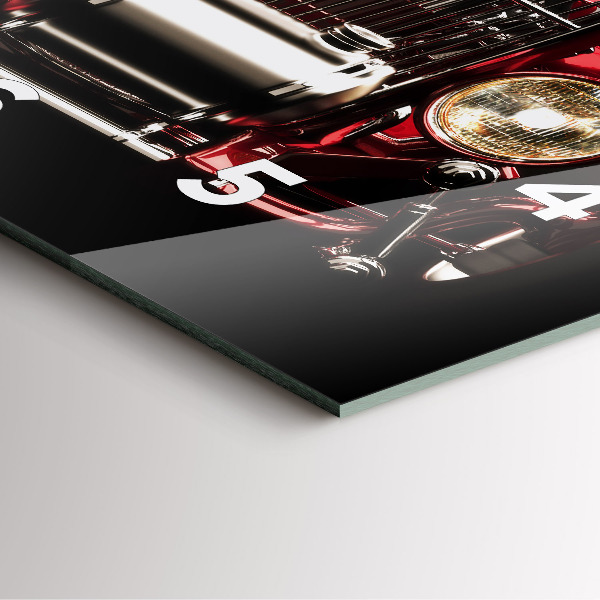 Ceas pătrat de perete din sticlă Veche mașină de epocă