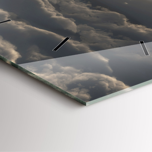 Ceas pătrat de perete din sticlă Balon pe cer