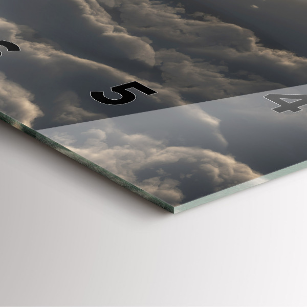 Ceas pătrat de perete din sticlă Balon pe cer