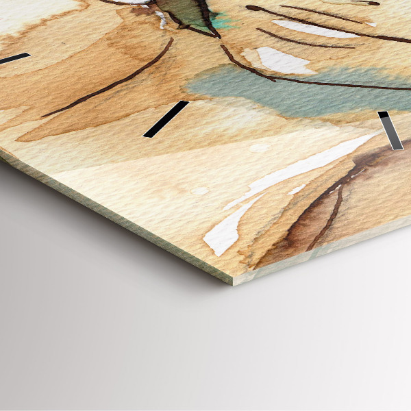 Ceas pătrat de perete din sticlă Femeie abstractă