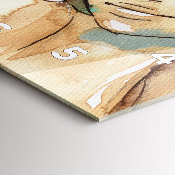 Ceas pătrat de perete din sticlă Femeie abstractă