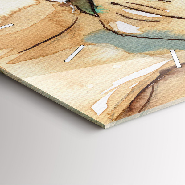 Ceas pătrat de perete din sticlă Femeie abstractă