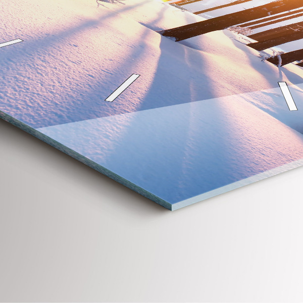 Ceas pătrat de perete din sticlă Apus de soare din pădure