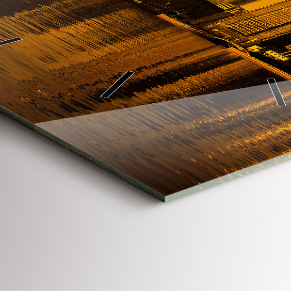 Ceas pătrat de perete din sticlă Râul Zhujiang