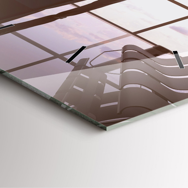 Ceas pătrat de perete din sticlă Omul la aeroport