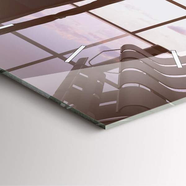 Ceas pătrat de perete din sticlă Omul la aeroport