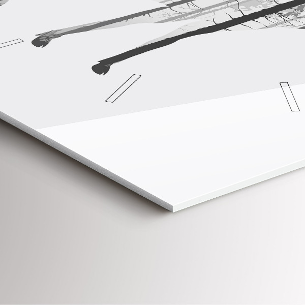 Ceas pătrat de perete din sticlă Siluetă a unui cerb de pădure