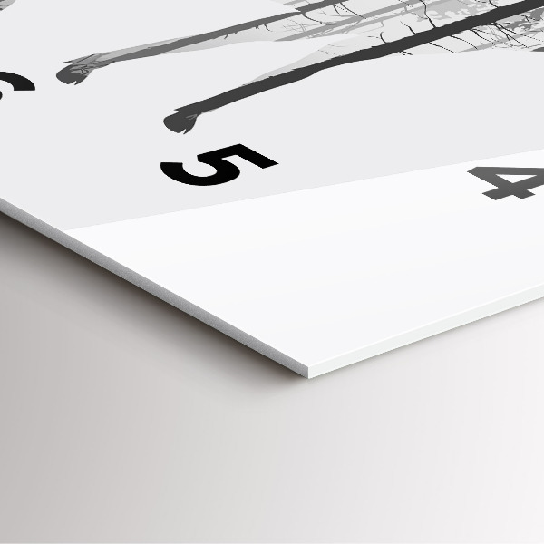 Ceas pătrat de perete din sticlă Siluetă a unui cerb de pădure