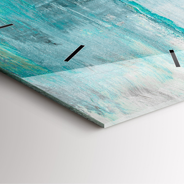 Ceas pătrat de perete din sticlă Abstracția texturii uleiului