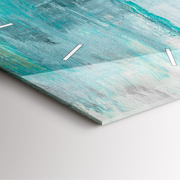 Ceas pătrat de perete din sticlă Abstracția texturii uleiului