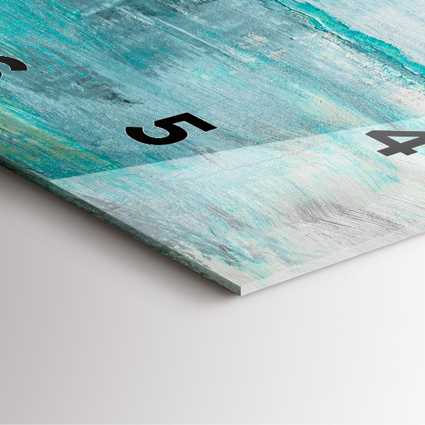 Ceas pătrat de perete din sticlă Abstracția texturii uleiului