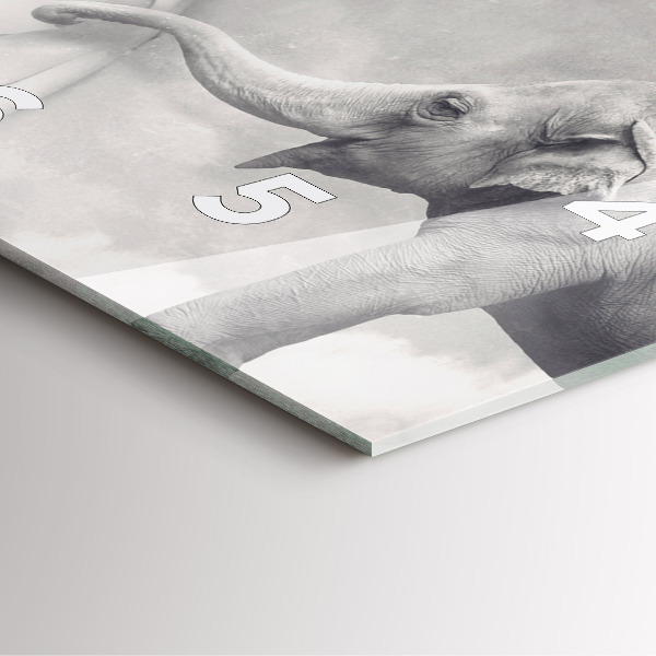 Ceas pătrat de perete din sticlă Elefant