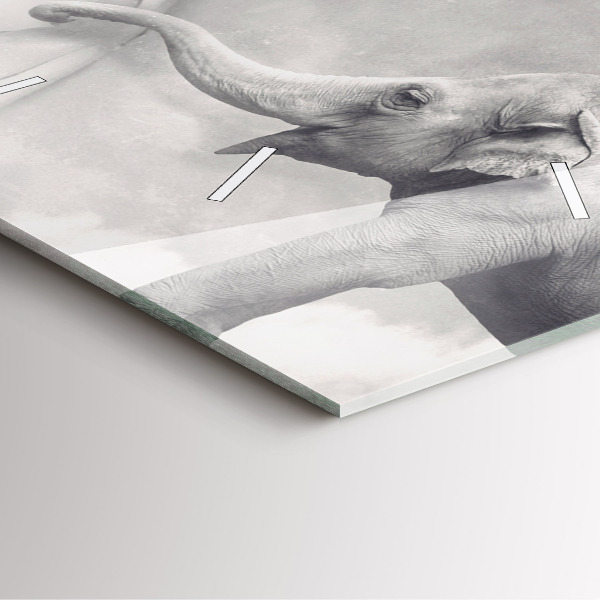 Ceas pătrat de perete din sticlă Elefant