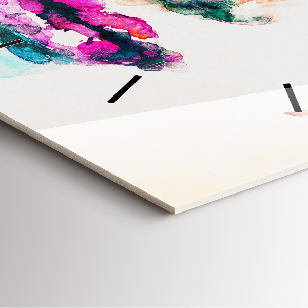 Ceas pătrat de perete din sticlă Față de femeie abstractă