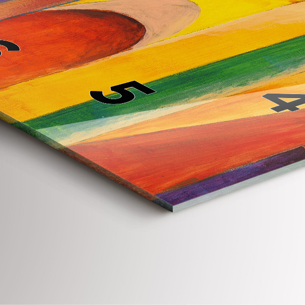 Ceas pătrat de perete din sticlă Artă Decorație Abstracție