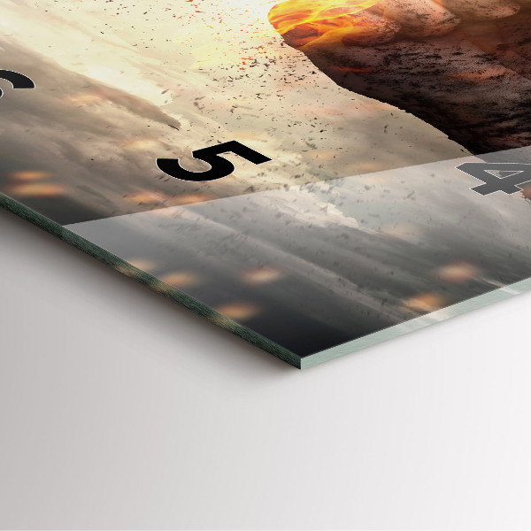 Ceas pătrat de perete din sticlă Pumnii Puterea Puterea