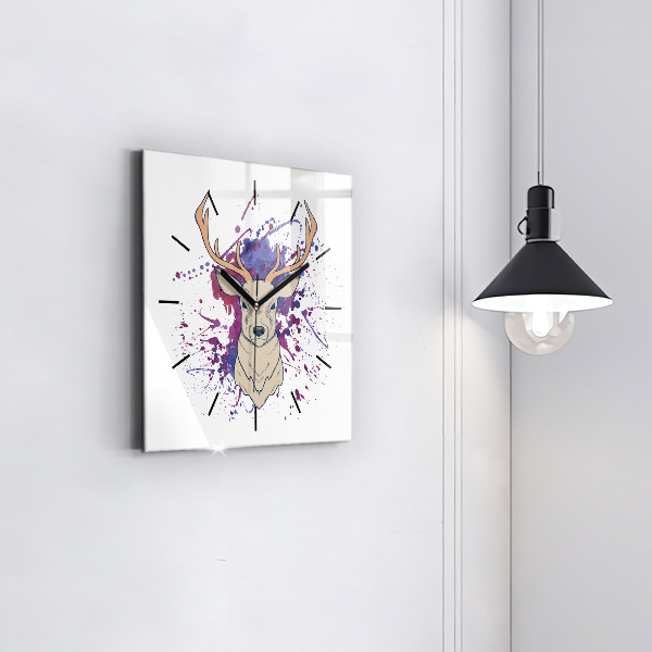 Ceas pătrat de perete din sticlă Ilustrație vectorială de cerb