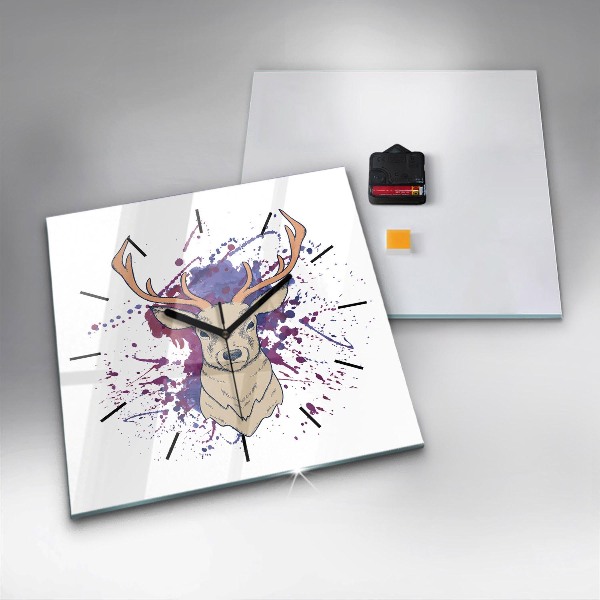 Ceas pătrat de perete din sticlă Ilustrație vectorială de cerb