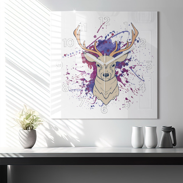 Ceas pătrat de perete din sticlă Ilustrație vectorială de cerb