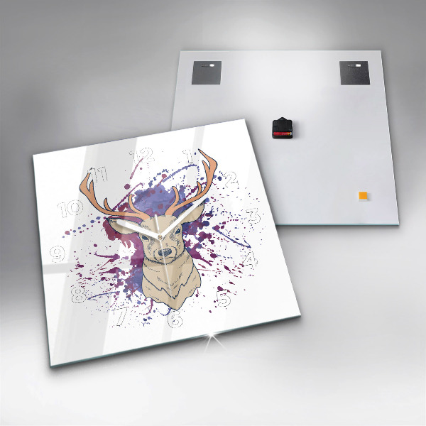 Ceas pătrat de perete din sticlă Ilustrație vectorială de cerb