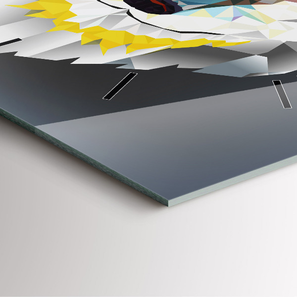 Ceas pătrat de perete din sticlă Cap de lup