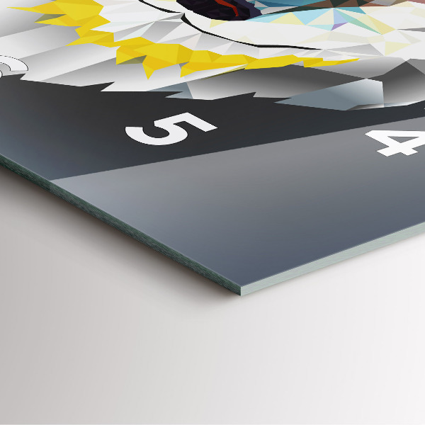 Ceas pătrat de perete din sticlă Cap de lup