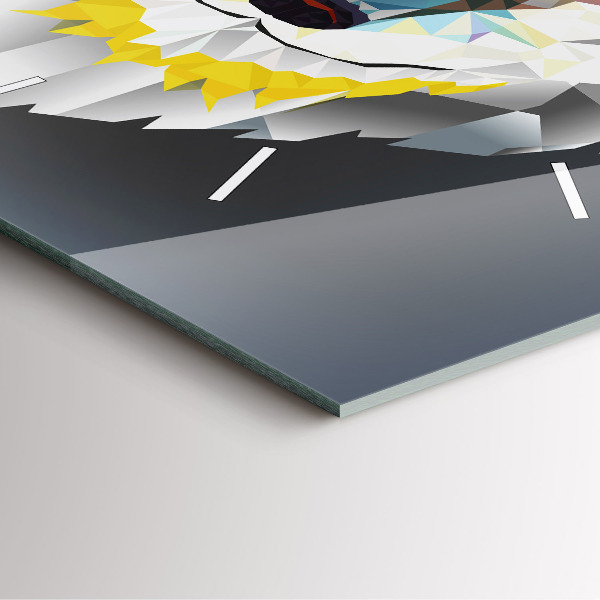 Ceas pătrat de perete din sticlă Cap de lup