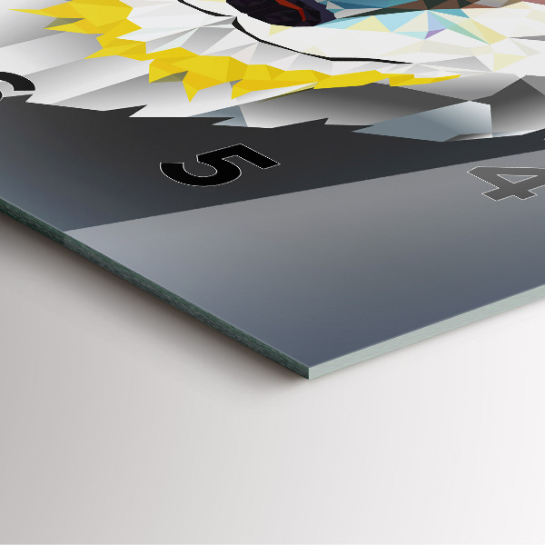 Ceas pătrat de perete din sticlă Cap de lup