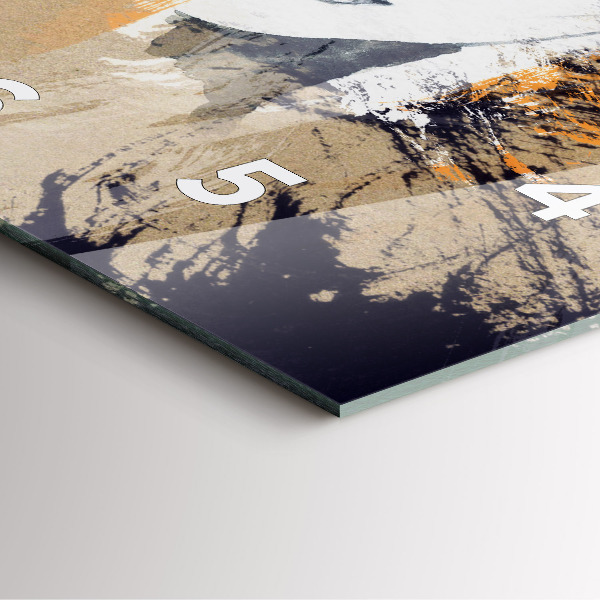 Ceas pătrat de perete din sticlă Portret de femeie abstract