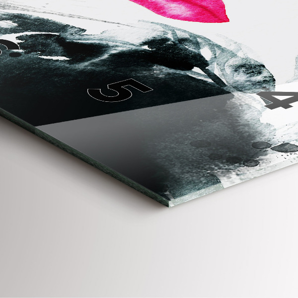 Ceas pătrat de perete din sticlă Portret de femeie cu buze roșii