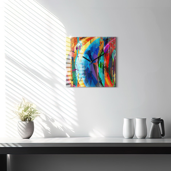 Ceas pătrat de perete din sticlă Fundal abstract