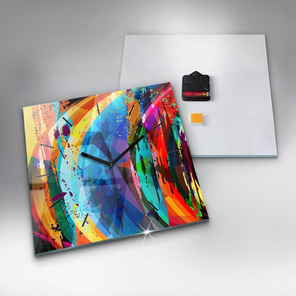 Ceas pătrat de perete din sticlă Fundal abstract