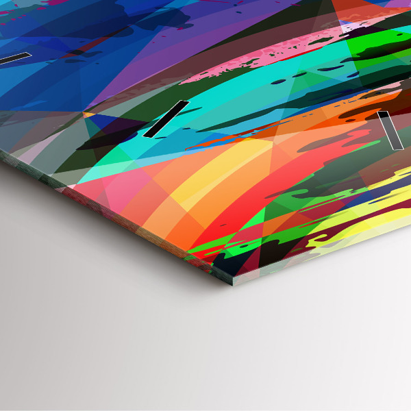 Ceas pătrat de perete din sticlă Fundal abstract