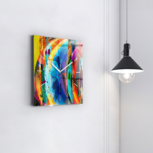 Ceas pătrat de perete din sticlă Fundal abstract