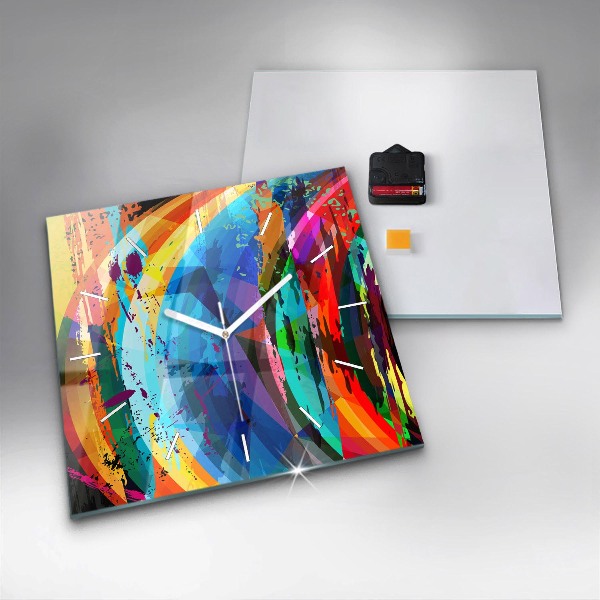 Ceas pătrat de perete din sticlă Fundal abstract