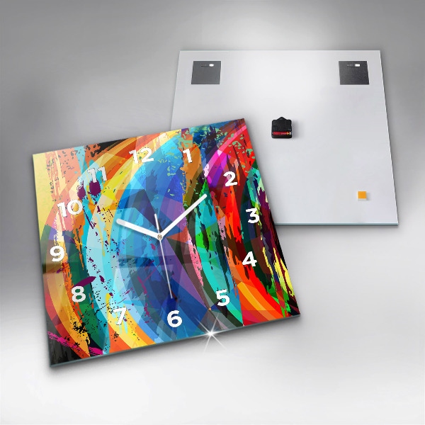 Ceas pătrat de perete din sticlă Fundal abstract