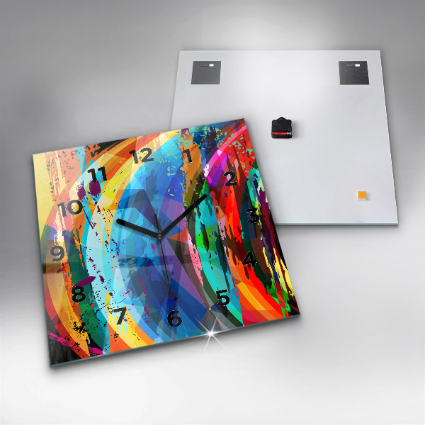 Ceas pătrat de perete din sticlă Fundal abstract