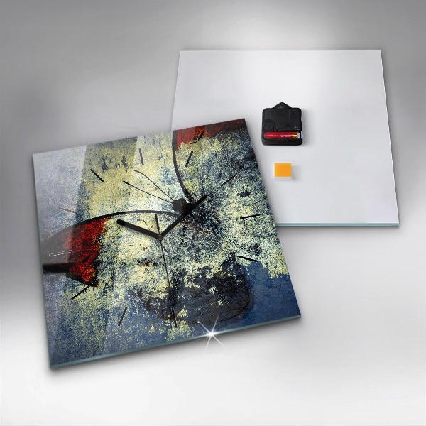 Ceas pătrat de perete din sticlă Stil vintage fluture