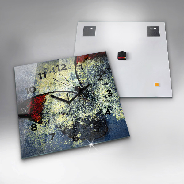 Ceas pătrat de perete din sticlă Stil vintage fluture