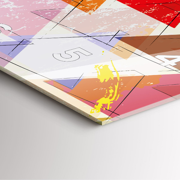 Ceas pătrat de perete din sticlă Triunghiuri geometrice