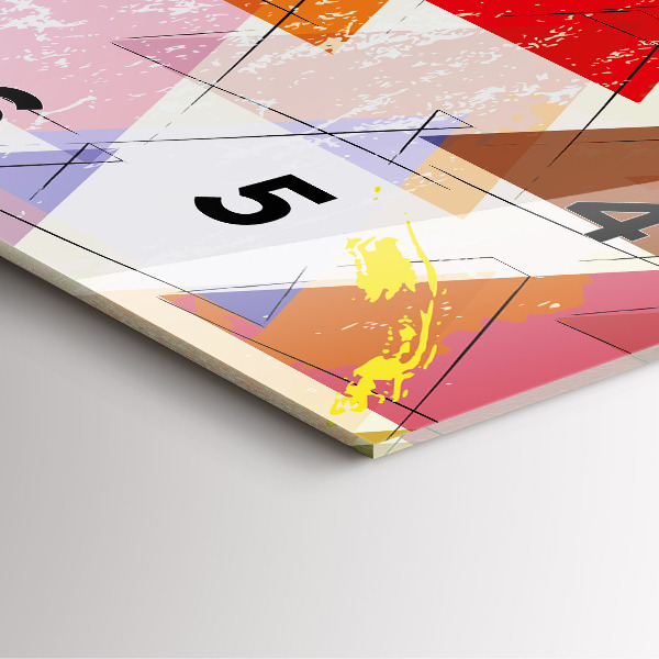 Ceas pătrat de perete din sticlă Triunghiuri geometrice