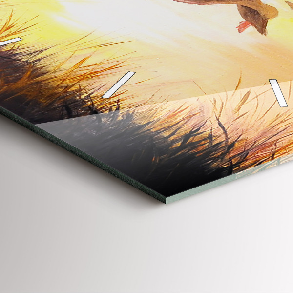 Ceas pătrat de perete din sticlă Macarale la apus