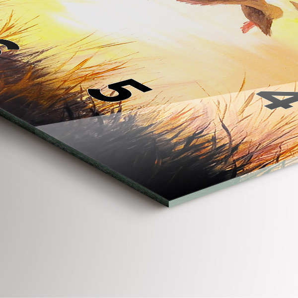 Ceas pătrat de perete din sticlă Macarale la apus