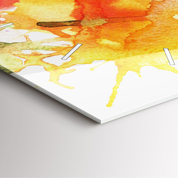 Ceas pătrat de perete din sticlă Portretul colorat al unei femei