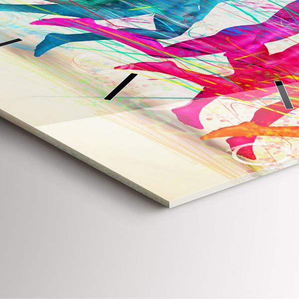 Ceas pătrat de perete din sticlă Oameni colorați