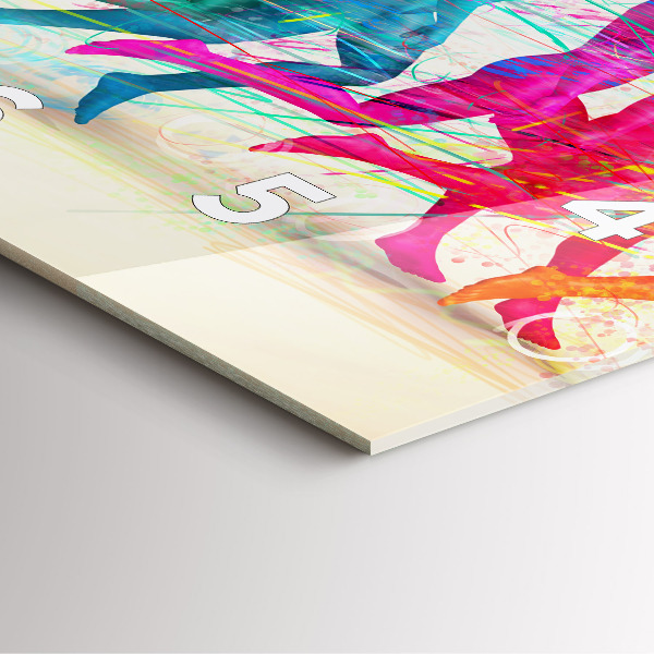 Ceas pătrat de perete din sticlă Oameni colorați