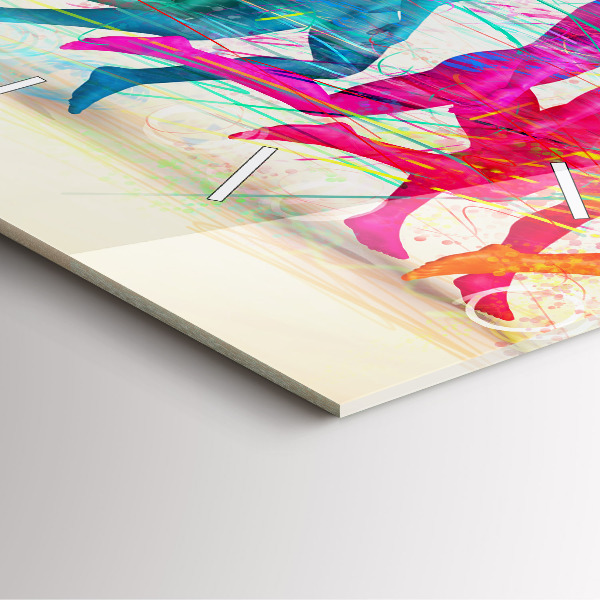 Ceas pătrat de perete din sticlă Oameni colorați