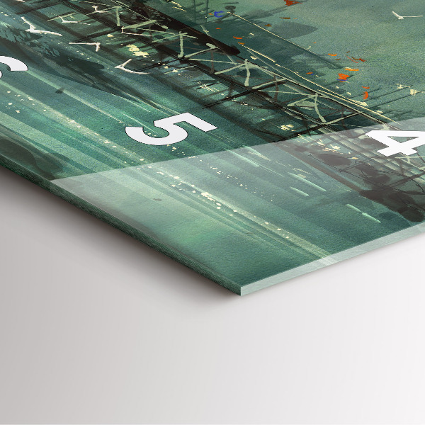 Ceas pătrat de perete din sticlă Sat de pescari