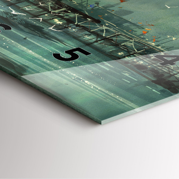 Ceas pătrat de perete din sticlă Sat de pescari