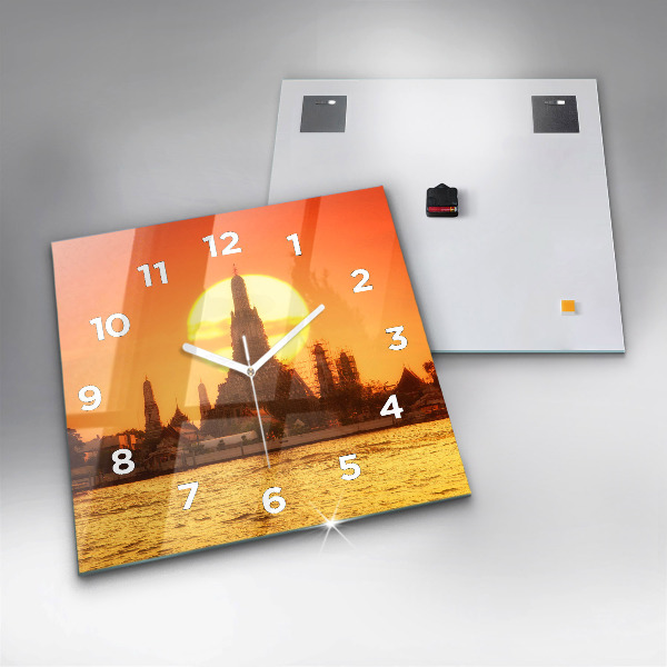 Ceas pătrat de perete din sticlă Wat arun Bangkok Thailanda